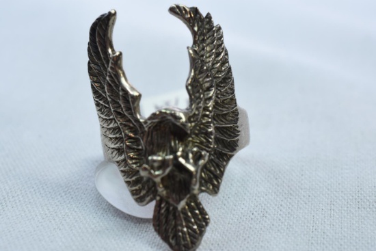 STERLING EAGLE RING