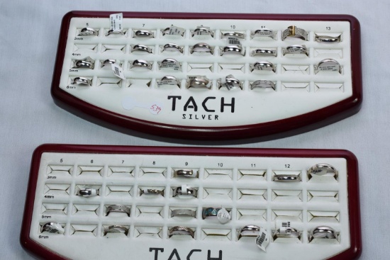 2 TACH DISPLAYS WITH 40 STERLING RINGS