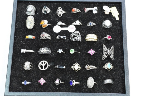 36 STERLING RINGS
