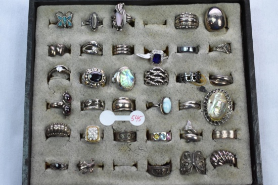 34 STERLING RINGS