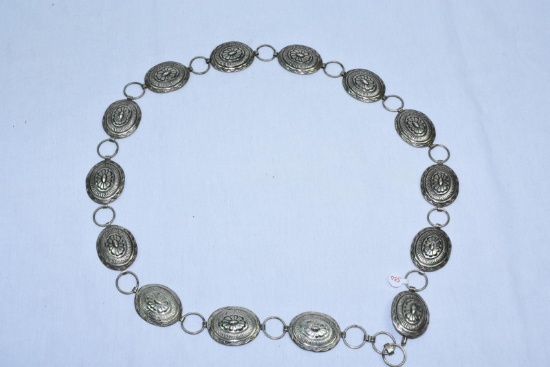 STERLING PANCHO BELT APPROX 325 GRAMS AS IS WITH DINGS & SCRATCHES
