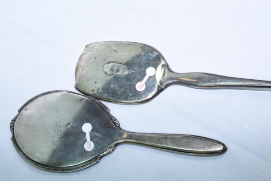 2 STERLING HAND MIRRORS AS IS