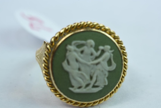 14KT CAMEO RING 4.3 GTW, $279.00 RETAIL VALUE , SIZE 5 1/4