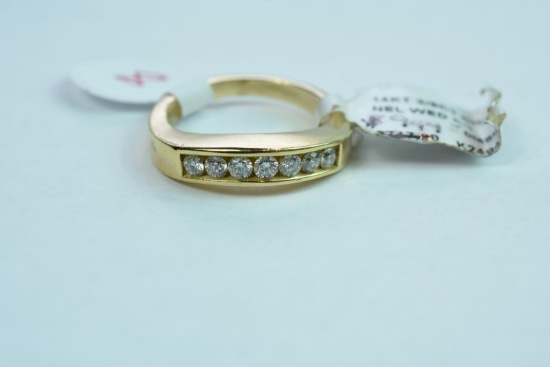 14 KT GOLD & DIAMOND 3/8 CT DIAMOND TW, 6.2 GTW, $949.00 RETAIL VALUE ,SIZE  6 1/4