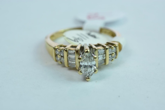 14KT GOLD & DIAMOND RING 3.6 GTW, $1195.00 RETAIL VALUE , SIZE 7