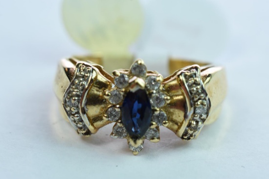 14 KT GOLD & DIAMON RING 5 GTW, $650.00 RETAIL VALUE , SIZE 5 1/4