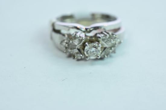 14KT GOLD & DIAMOND BRIDAL SET .60 CT DIAMOND TW, 5.8 GTW, $1995.00 RETAIL VALUE , SIZE 6 1/4