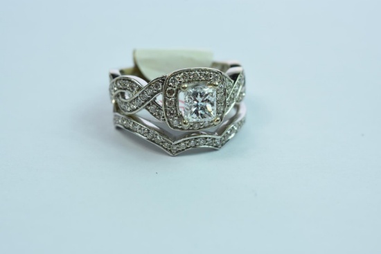 14KT GOLD & DIAMOND BRIDAL SET 6.4 GTW, $5995.00 RETAIL VALUE , SIZE 6