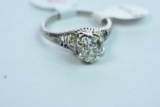 PLATIUMN RING 1 CT DIAMOND SOLITAIRE, 3.5 GTW, $5000.00 RETAIL VALUE , SIZE 5 3/4