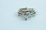 14KT GOLD & DIAMOND BRIDAL SET 8.5 GTW, $3200.00 RETAIL VALUE , SIZE 6