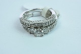 14KT GOLD & DIAMOND BRIDAL SET 1 CT DIAMOND TW, 6.9 GTW, $2600.00 RETAIL VALUE , SIZE 6 1/2