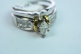 14KT BRIDAL SET 3/4 CT DIAMOND TW, 6.5 GTW, $1995.00 RETAIL VALUE , SIZE 5 3/4