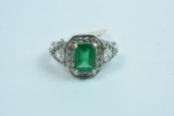 14 KT EMERALD & DIAMOND RING 7.9 GTW, $6500.00 RETAIL VALUE , SIZE 5 3/4