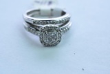 14KT GOLD & DIAMOND BRIDAL SET 5.5 GTW, $1600.00 RETAIL VALUE , SIZE 6 1/2