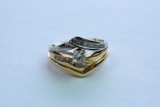 14KT GOLD & DIAMOND 2 TONE BRIDAL 1/2 CT DIAMOND TW, 6.1 GTW, $1895.00 RETAIL VALUE , SIZE 6 1/2