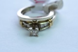 14KT GOLD & DIAMOND BRIDAL SET 7.1 GTW, $1895.00 RETAIL VALUE , SIZE 5 3/4