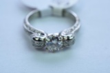 PLATIUMN DIAMOND RING 1 1/4 CT DIAMOND TW, 8GTW, $3200.00 RETAIL VALUE, SIZE 7 1/2