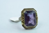 14 KT LARGE PURPLE STONE, 6.4 GTW, $1095.00 RETAIL VALUE ,SIZE 51/4
