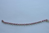 10KT GOLD PINK SAPPHIRE BRACELET 11.5 GTW, $299.00 RETAIL VALUE