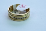 14KT GOLD & DIAMOND BAND 6.8 GTW, $499.00 RETAIL VALUE, SIZE 9 1/4