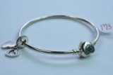 PANDORA STERLING BRACELT WITH 1 CHARM 12.5 GTW