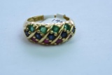 14KT MULTI STONE RING 4.5 GTW, $659.00 RETAIL VALUE, SIZE 6 1/2