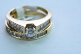 14KT GOLD & DIAMOND WEDDING SET 3/4 CT DIAMOND TW, 7 GTW, $1695.00 RETAIL VALUE, SIZE 7 3/4