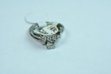 14 KT BRIDAL SET WITH DIAMONDS, 4.5 GTW,  SIZE   5