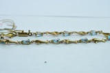 10 KT BRACELET AQUA MARINE DOLPHIN LINKS 4.5 GTW, $285.00 RETAIL VALUE