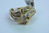 14KT GOLD & DIAMOND RING 6 GTW, $1395.00 RETAIL VALUE, SIZE 7