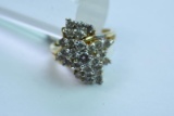 14KT GOLD DIAMOND RING 1 1/2 CT DIAMOND TW, 6.8 GTW, $1500.00 RETAIL VALUE, SIZE 6