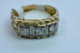 10KT MENS GOLD & DIAMOND RING 5.3 GTW, $795.00 RETAIL VALUE, SIZE 8 3/4