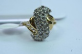 10KT GOLD DIAMOND RING 4 GTW, $1195.00 RETAIL VALUE, SIZE 7