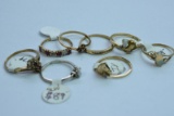 8- 10KT GOLD RINGS 10 GTW