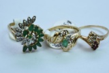 3-10KT GOLD & DIAMOND RINGS 7.3 GTW $850.00 RETAIL VALUE