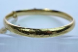 14KT GOLD BANGEL BRACELET 7.7 GTW, $540.00 RETAIL VALUE