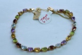 14KT MULTI COLOR BRACELET 6.9 GTW, $799.00 RETAIL VALUE