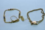 2- 14 KT GOLD BRACELET 10.5 GTW,