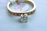 14KT GOLD SOLITAIRE RING 1/3 CT DIAMOND TW, 3 GTW, $1195.00 RETAIL VALUE, SIZE 6 3/4