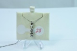 14 KT NECKLACE WITH 14 KT CHARM WITH DIAMONDS 3.5 GTW, $895.00 RETAIL VALUE