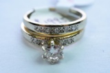 14KT WEDDING SET 3/4 CT DIAMOND TW, 4.4 GTW, $1995.00 RETAIL VALUE, SIZE 5 1/2