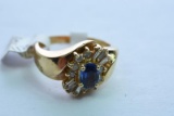 14KT DIAMOND SAPPHIRE 6 GTW, $999.00 RETAIL VALUE, SIZE 6 1/2