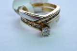 14KT GOLD DIAMOND WEDDING SET 6.7 GTW, $1795.00 RETAIL VALUE, SIZE 6 1/2
