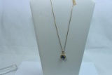 14KT GOLD & AQUA MARINE NECKLACE 7.8 GTW, $129.00 RETAIL VALUE