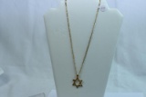 10KT GOLD CHAIN & 14KT GOLD STAR OF DAVID 7.9 GTW,