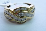 10KT GOLD & DIAMOND RING 5 GTW, $1195.00 RETAIL VALUE, SIZE  6 3/4