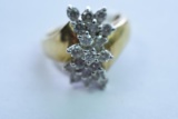 10KT GOLD & DIAMOND RING 1 CT DIAMOND TW, 5 GTW, $1495.00 RETAIL VALUE, SIZE 6