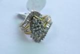 10KT GOLD & DIAMOND RING 1 CT DIAMOND TW, 5.4 GTW, $999.00 RETAIL VALUE, SIZE 7 1/4