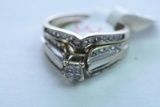 10KT GOLD & DIAMOND WEDDING SET 3.8 GTW, $1195.00 RETAIL VALUE, SIZE  6 1/2
