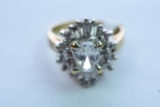 10KT GOLD & DIAMOND RING 5 GTW, SIZE 7